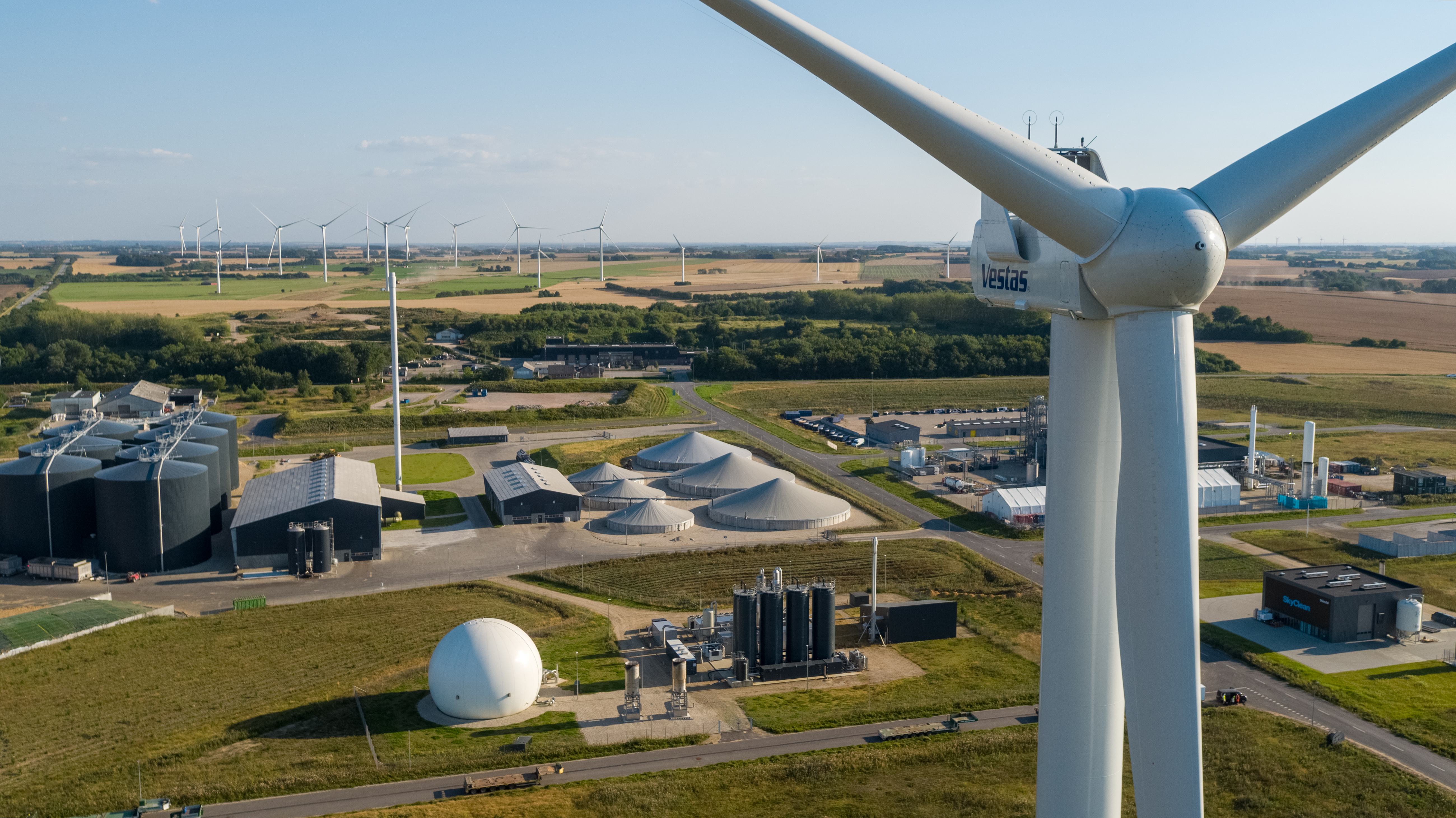 wind turbine in green industrial park